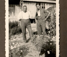 Ernst und Rudolf Maurer a heutigen Standort der Gärtnerei (ca 1940)